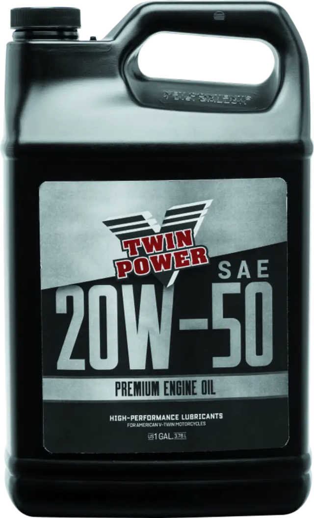 Twin Power 20W50 premium engine oil gallon for smooth engine performance