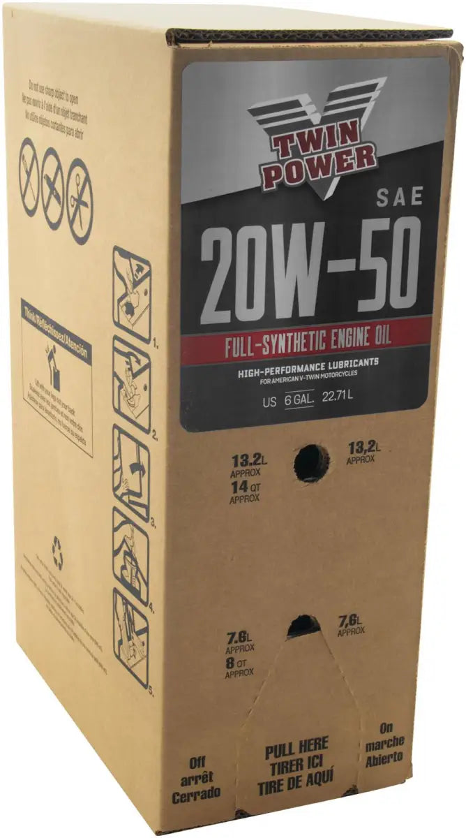 Twin Power 20W50 Synthetic Oil 6 Gallon Bag In Box - 539027 - Oils & Filters