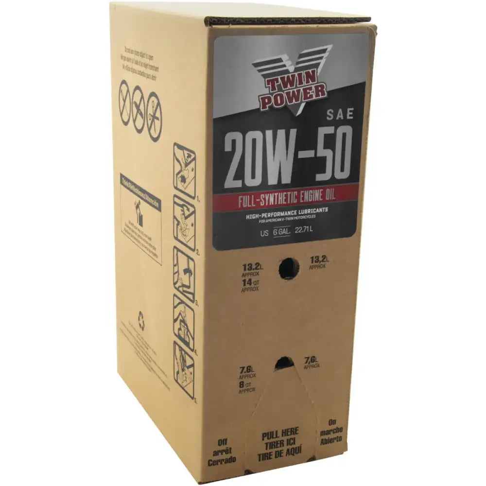 Twin Power 20W50 Synthetic Oil 6 Gallon Bag In Box - 539027 - Oils & Filters