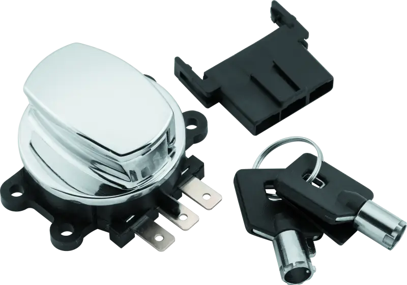 Chrome ignition switch with keys for Fat Bob style bikes from Twin Power 36-72 FL