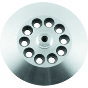 Silver centrifuge rotor with multiple tube slots for big twin aluminum clutch releasing disc