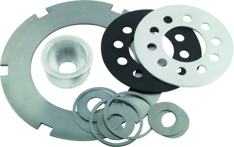 Assorted metal and plastic washers for Big Twin aluminum clutch releasing disc replacement