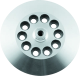 Silver centrifuge rotor with multiple tube slots for big twin aluminum clutch releasing disc