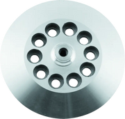 Silver centrifuge rotor with multiple tube slots for big twin aluminum clutch releasing disc