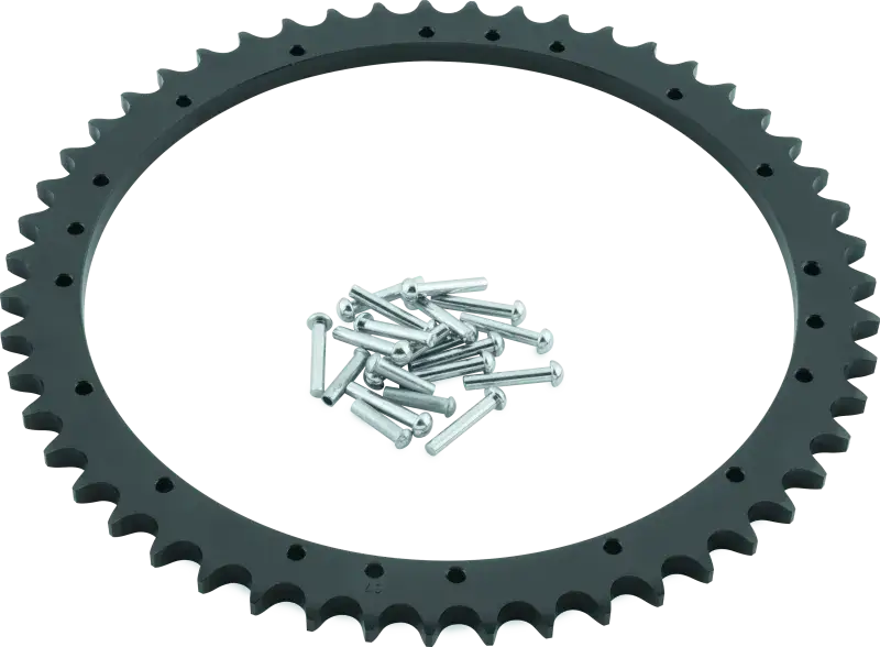 Sprocket ring with metal pins for Twin Power drum brake rear sprocket on Harley Davidsons