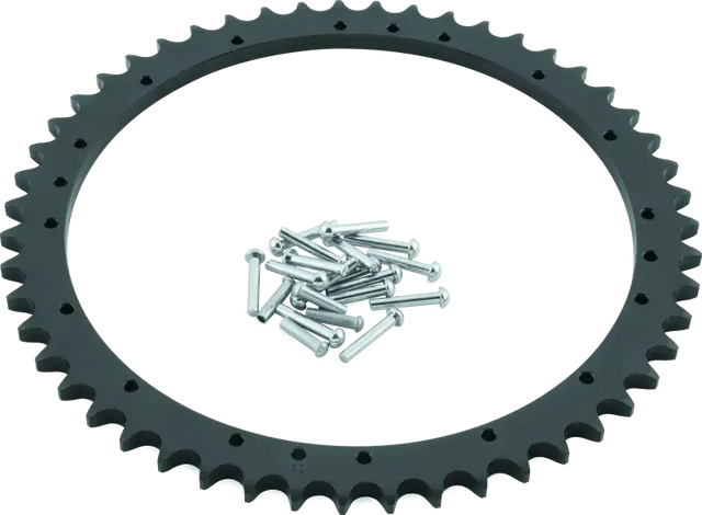 Sprocket ring with metal pins for Twin Power drum brake rear sprocket on Harley Davidsons
