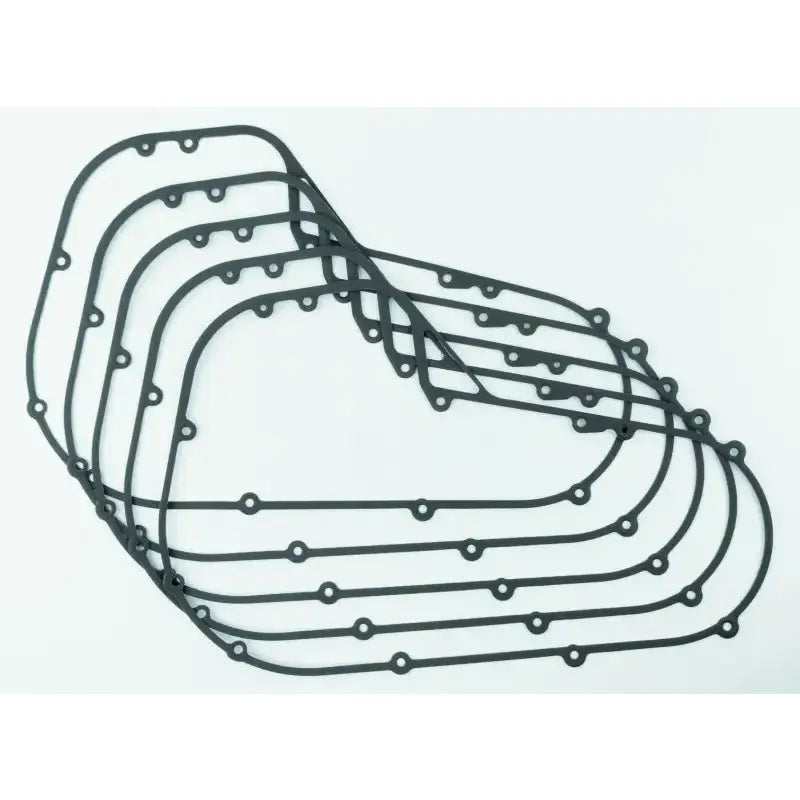 Stack of black rubber gaskets for Twin Power FLT FXR primary chain upgrade