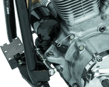 Motorcycle engine assembly for big twin and twin cam bikes with oil filter upgrade