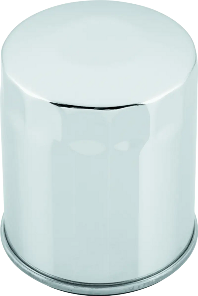 Shiny chrome oil filter for Twin Power Harley Davidson motorcycles