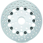 TwinPower 666841 Twin Power 84-17 Big Twin Exc 08-17 FLH FLTRear 11.5 Floating Rotor Silver Holes - 666841