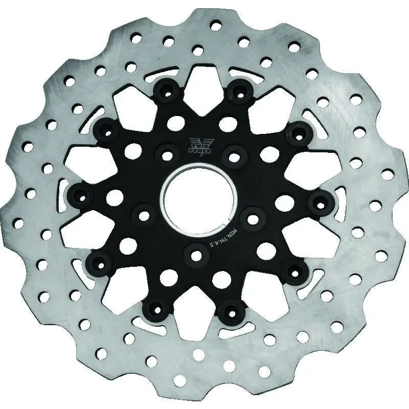 TwinPower 666848 Twin Power 84-17 BT Exc 11.8 and Lug Mount 84-13 XL Front 11.5 Scalloped Floating Rotor Black Mesh - 666848