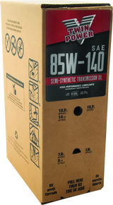 Twin Power 85W140 Semi-Synthetic Transmission Lube 6 Gallon Bag In Box, premium transmission fluid for exceptional performance and protection, ideal for mechanics and DIY enthusiasts.