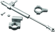 Silver steering damper kit with mounting hardware for Twin Power 88-03 XL satin steering damper