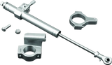 Silver steering damper kit with mounting hardware for Twin Power 88-03 XL satin steering damper