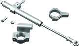 Silver steering damper with mounting hardware for Twin Power 88-03 XL Satin Steering Damper Kit