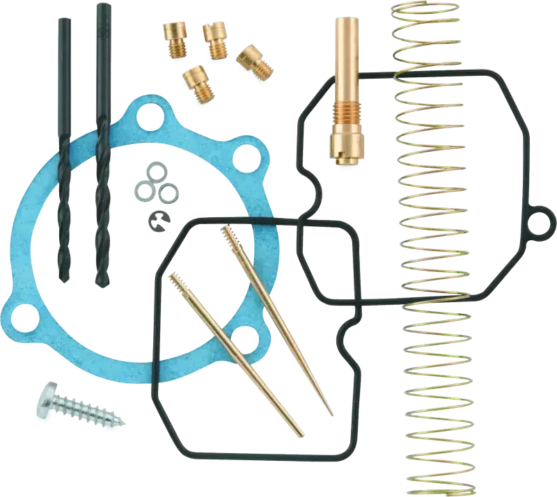 Twin Power 90-06 Big Twin and XL CV Carburetor Recalibration Kit components including gaskets, jets, and springs.