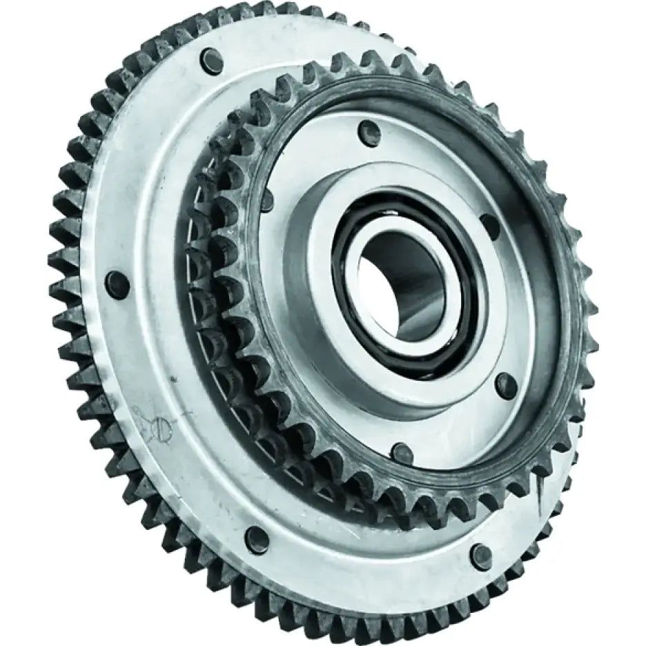 Shiny metal sprocket assembly for Big Twin Twin Power clutch shell replacement