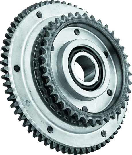 Shiny metal sprocket assembly for Big Twin Twin Power clutch shell replacement