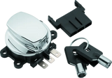 Chrome Fat Bob style ignition switch with keys and connector for Twin Power bikes
