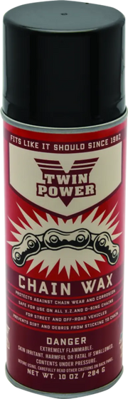 Can of Twin Power Chain Wax 10 Oz for smooth ride and chain protection