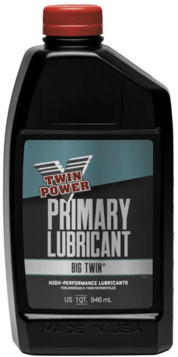 Black bottle of Twin Power Primary Lube Quart for smooth experience