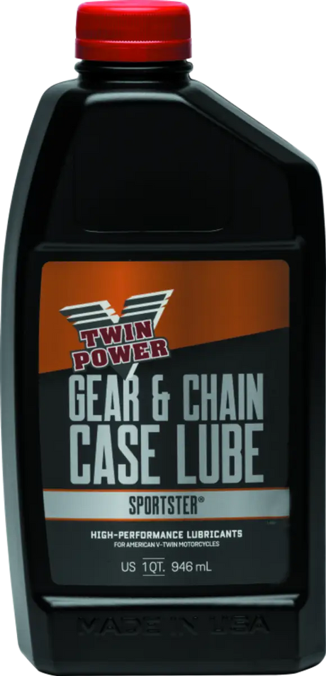 Black Twin Power Sportster Transmission Lube Quart bottle with gear and chain case lube