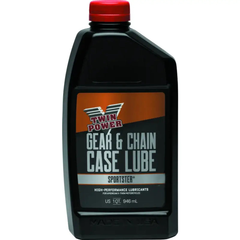 Black Twin Power Sportster Transmission Lube Quart bottle with gear and chain case lube