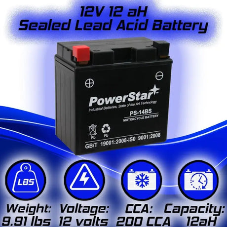 Twin Power YTX-14 Shocker Battery Replaces H-D 65948-00 - 781151 - Batteries Starting & Charging