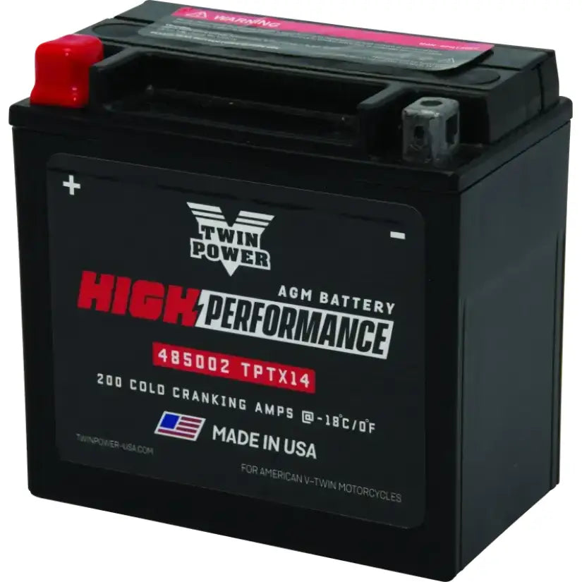 Twin Power YTX14 High Performance Battery Replaces H-D 65948-00 Made in USA - RV and Auto Parts