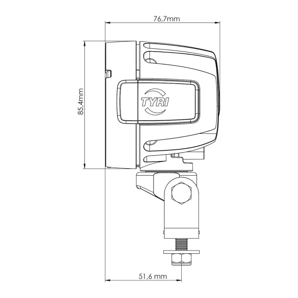Tyri OFF-ROA Limited Lifetime Warranty Work Light PLU-011-1 - D8-2500 12V Ped Nar Sym