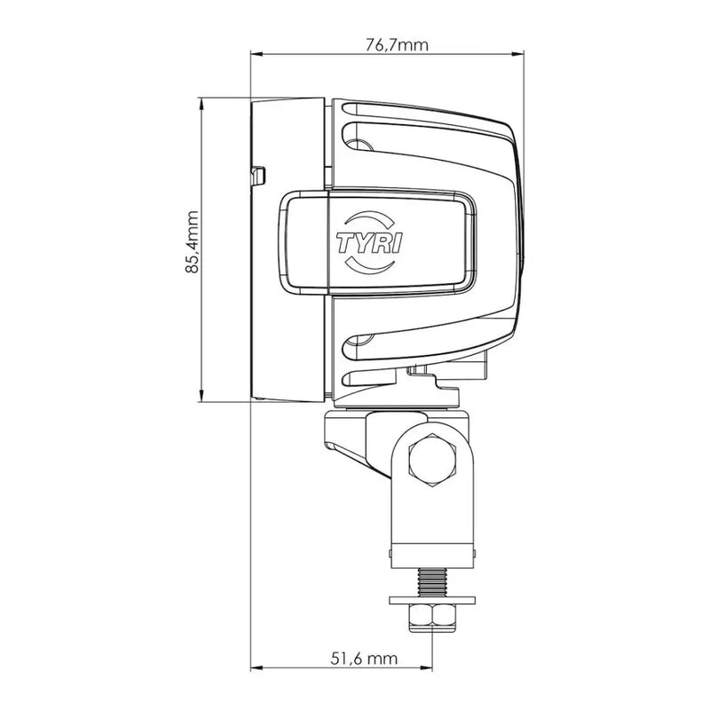 Tyri OFF-ROA Limited Lifetime Warranty Work Light PLU-011-1 - D8-2500 12V Ped Nar Sym