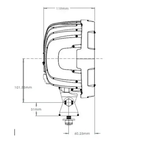 Tyri OFF-ROA Overheating Protection Work Light KLK-100-1 - D18-8000 12-48V Nar Sym