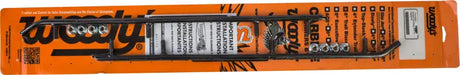 Snowmobile wear bars with mounting hardware for TYV4-6250 6 inch Carbide Runners featuring trail blazer round bar design