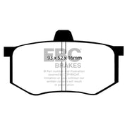 EBC UD1368 UD1368 EBC 08-16 Mitsubishi Lancer Evo 10 2.0 Turbo (1 piece rotor) Ultimax2 Rear Brake Pads