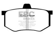 EBC UD1368 EBC 08-16 Mitsubishi Lancer Evo 10 2.0 Turbo (1 piece rotor) Ultimax2 Rear Brake Pads