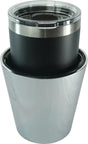 Chrome and black drink holder from Ultimate Kaddy Perchmount XL for clutch perch trucks