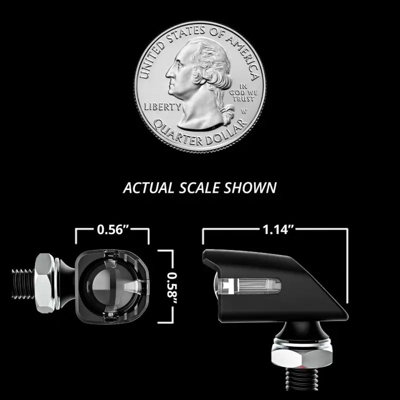 Mini Led Turn Signal Black Amber Pair - XK GLOW