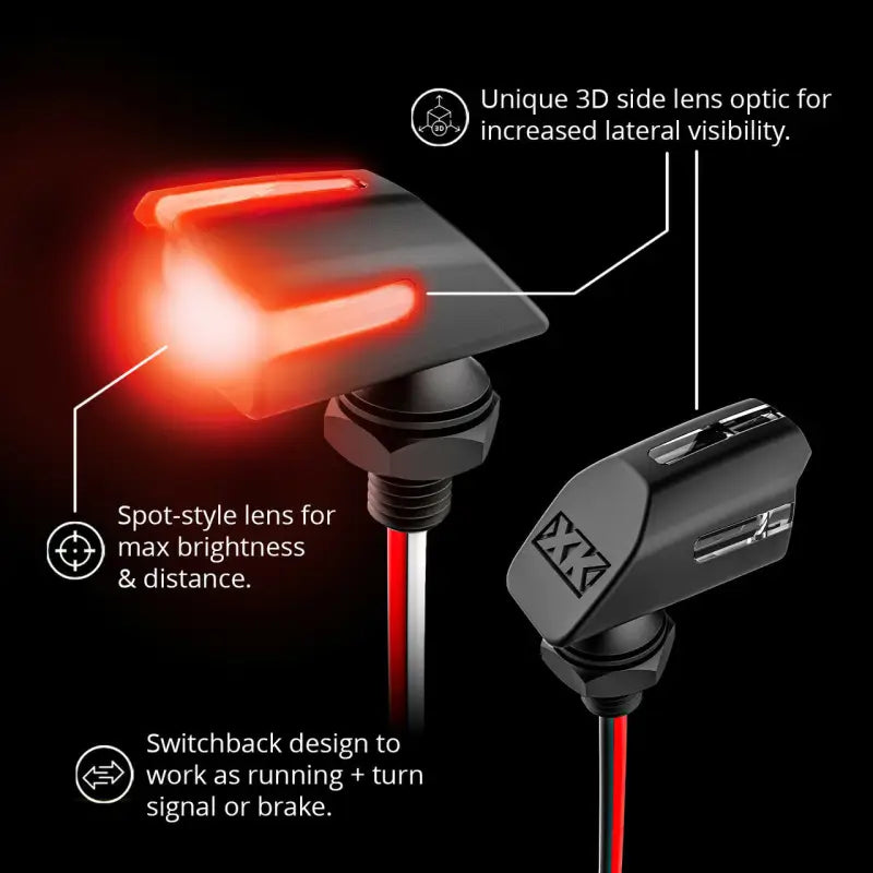 Mini Led Turn Signal Black Red Pair - XK GLOW