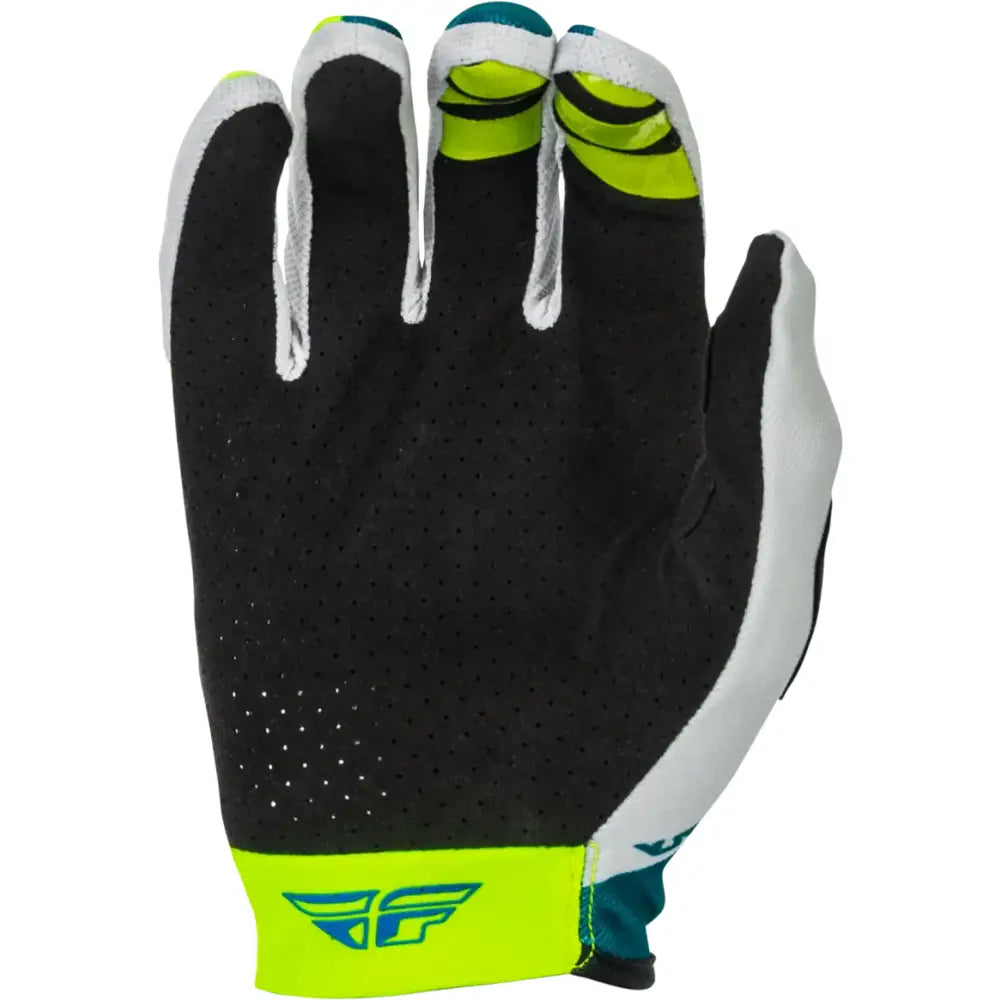 Lite Gloves Grey/Lime/Teal 2x - FLY RACING
