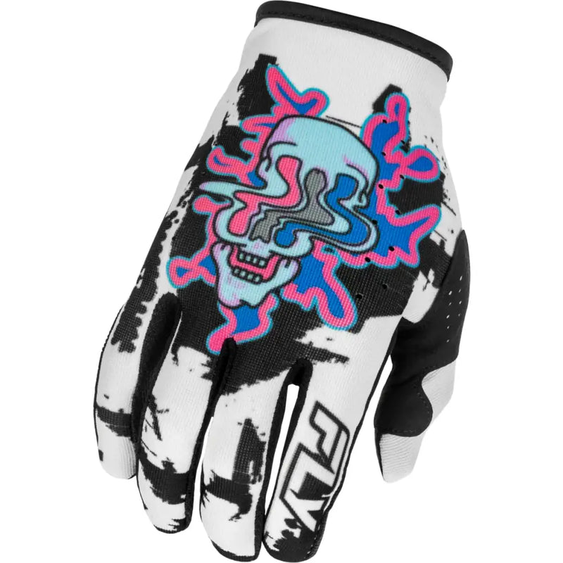 Lite Warp Gloves White/Blue/Pink 3x - FLY RACING