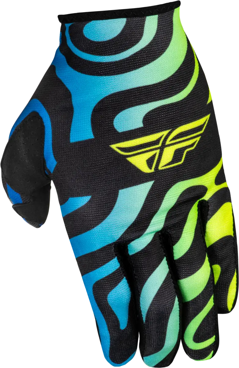 Youth Lite Zen Gloves Black/Blue/Hi Vis Yl - FLY RACING