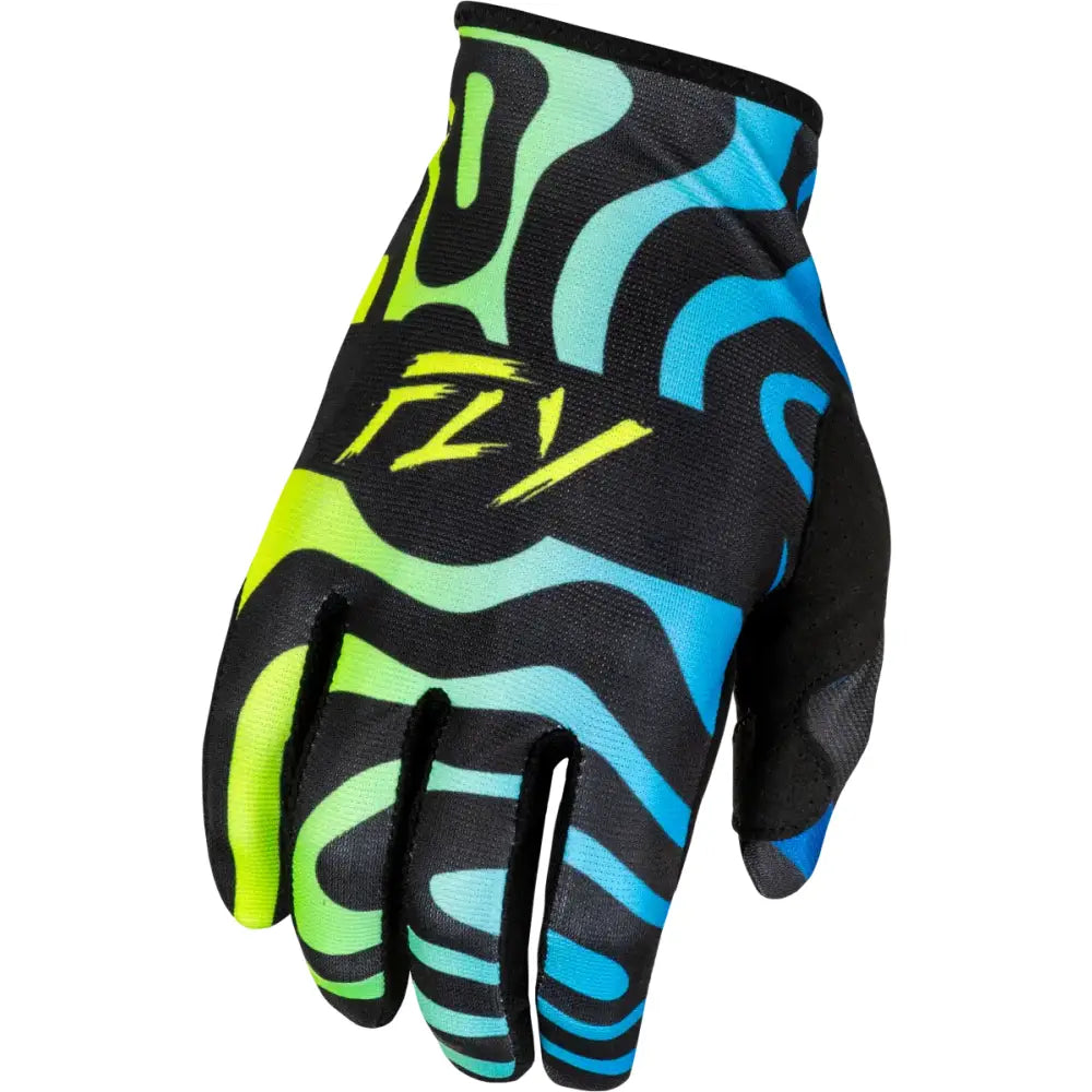Lite Zen Gloves Black/Blue/Hi Vis Sm - FLY RACING