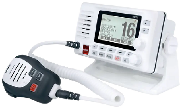 White marine radio with microphone for UM725GBT Uniden Ameri Vhf Gps Bluetooth
