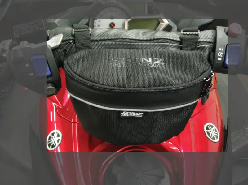 Black fabric Univ Handlebar Bag motorcycle tank bag with reflective strip for handlebar storage
