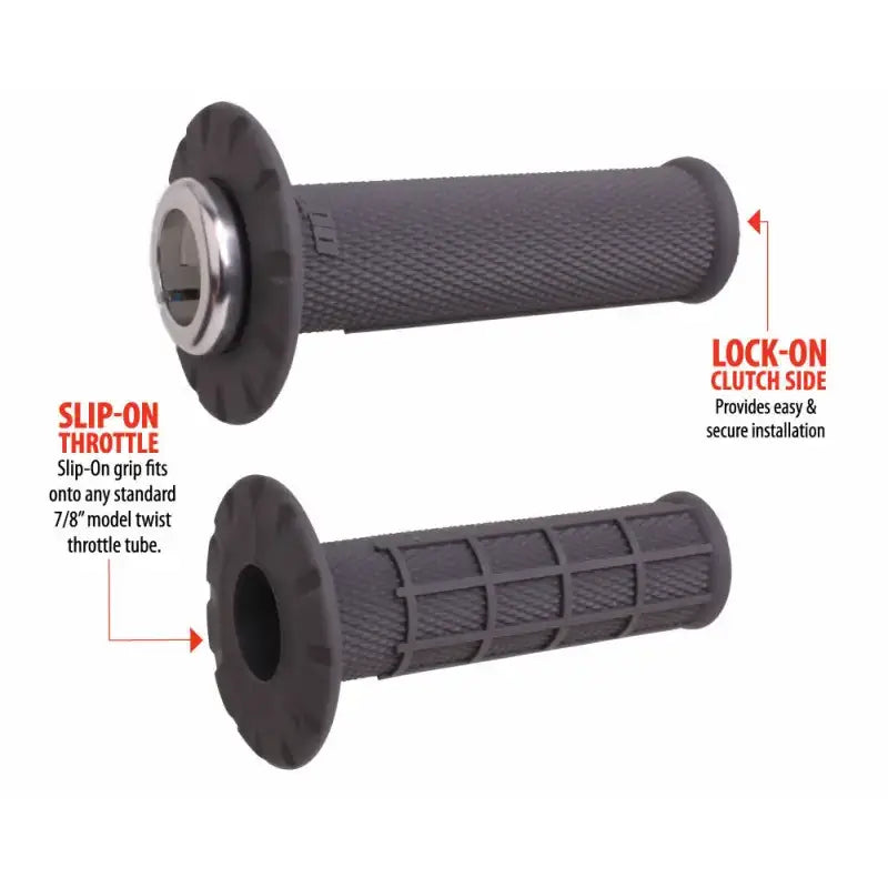 Universal Lock On Grips Half Waffle Graphite/Silver - ODI