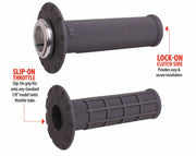 Universal Lock On Grips Half Waffle Graphite/Silver - ODI