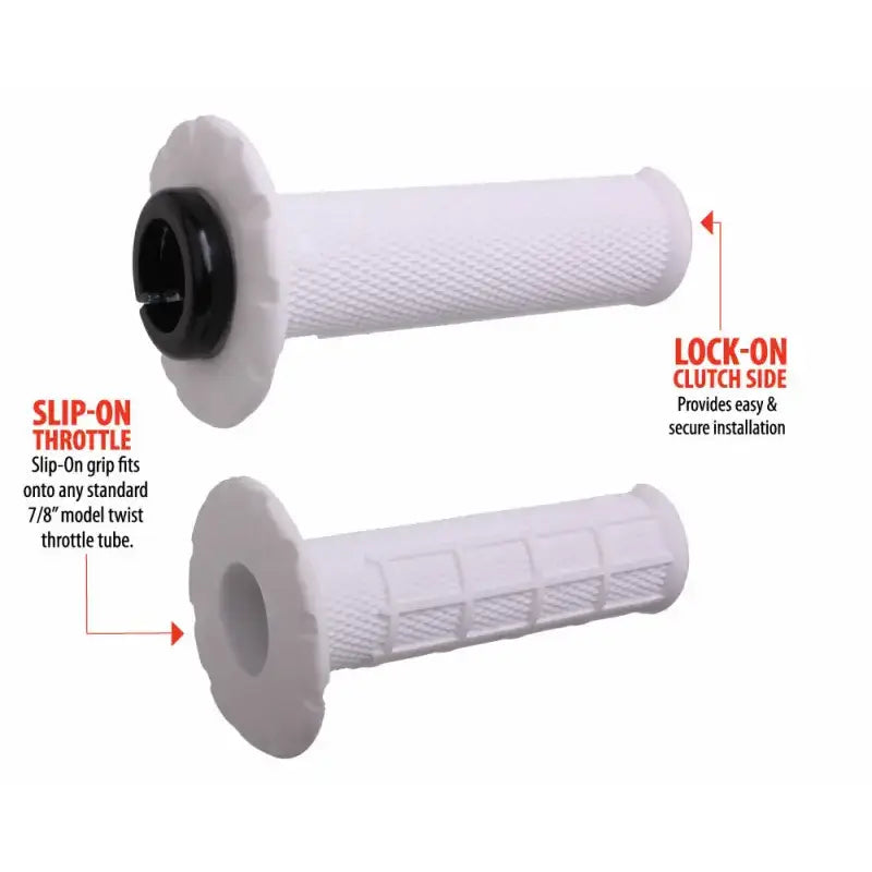 Universal Lock On Grips Pro Half Waffle White/Black (Soft) - ODI