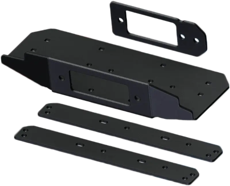 Black metal upper winch mount with winch mount cam and accessories for easy setup