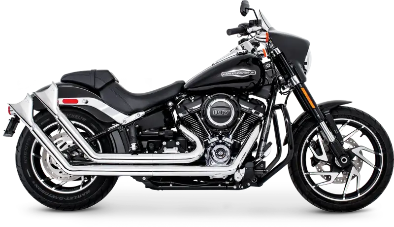 FREEDOM Upsweep W/Fishtails Chrome M8 Softail for Powersports
