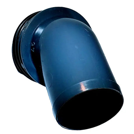 Dark gray plastic elbow pipe fitting for Vetus rotating hose connection 45mm